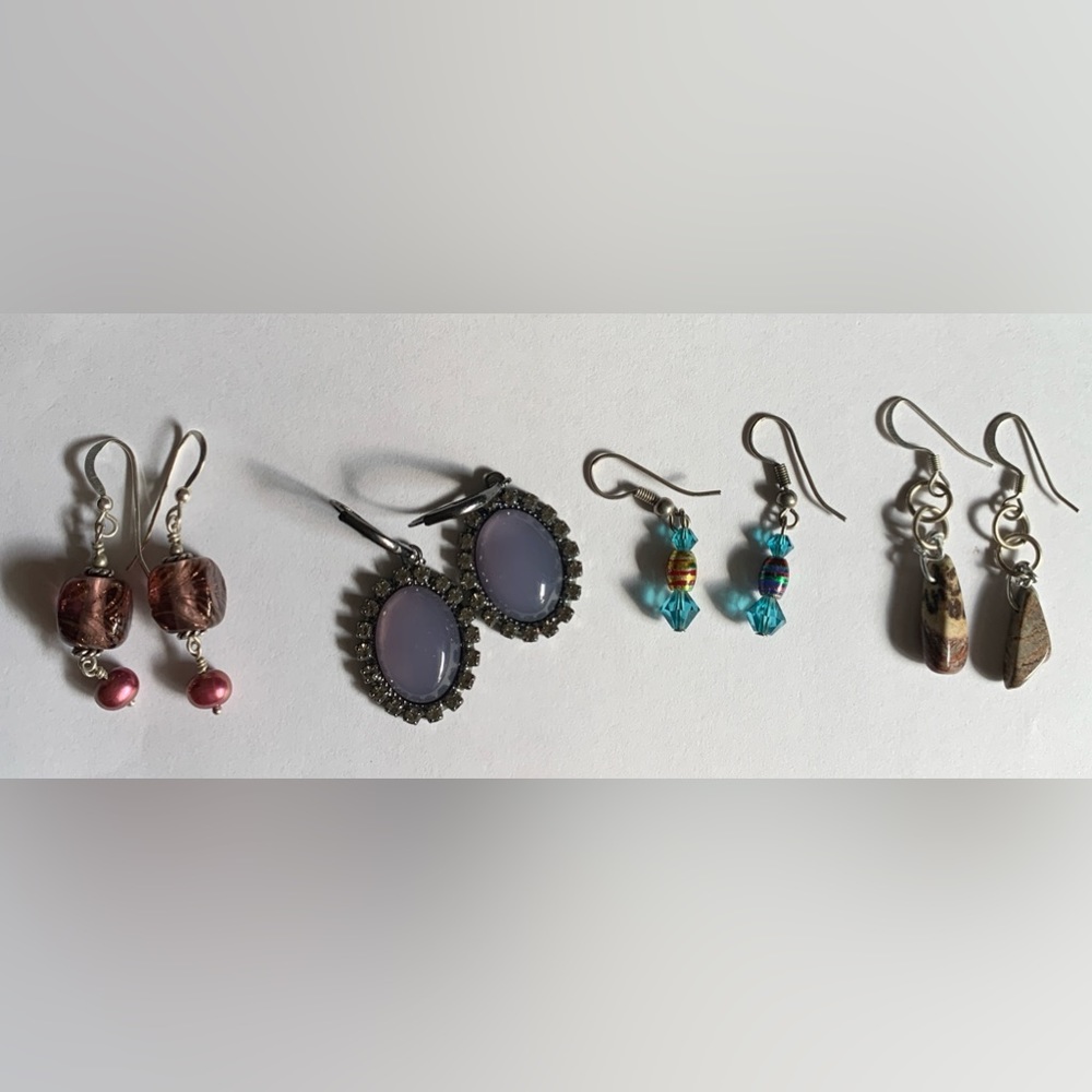 Earring bundle - silver toned